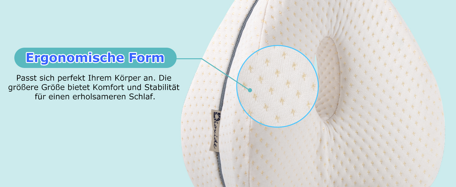 Подушка для ніг та стегон Dioxide для тих, хто спить на боці, з memory foam. Підтримка ніг, колін, стегон, спини та для вагітних. Білий колір.