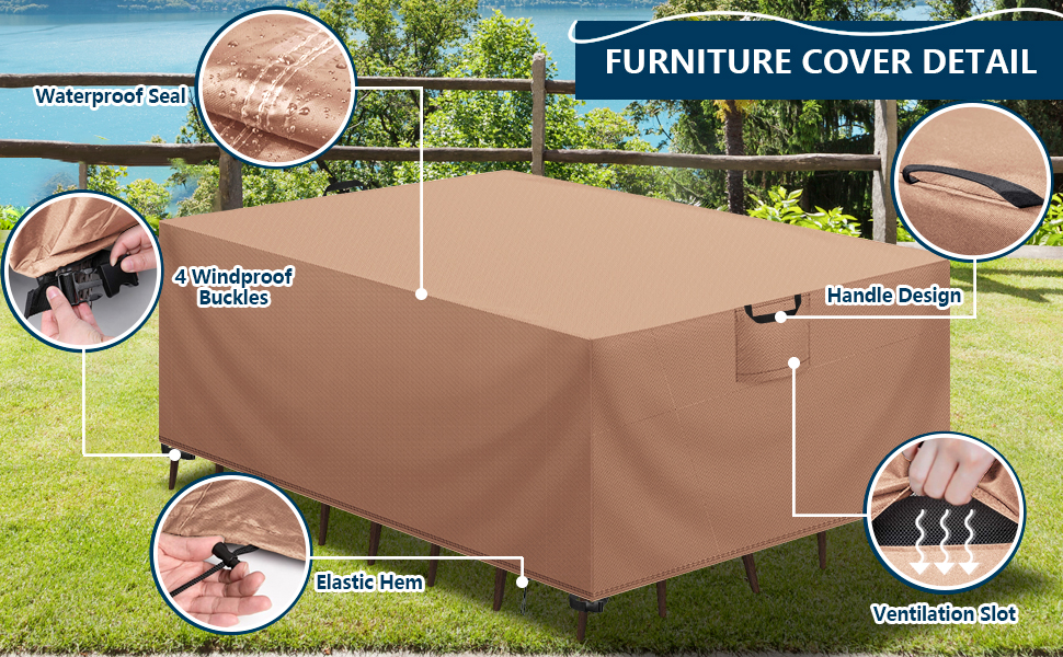 Захисний чохол для садово-патіо меблів, водонепроникний, 420D Oxford, Anti-UV, 90x90x90 см