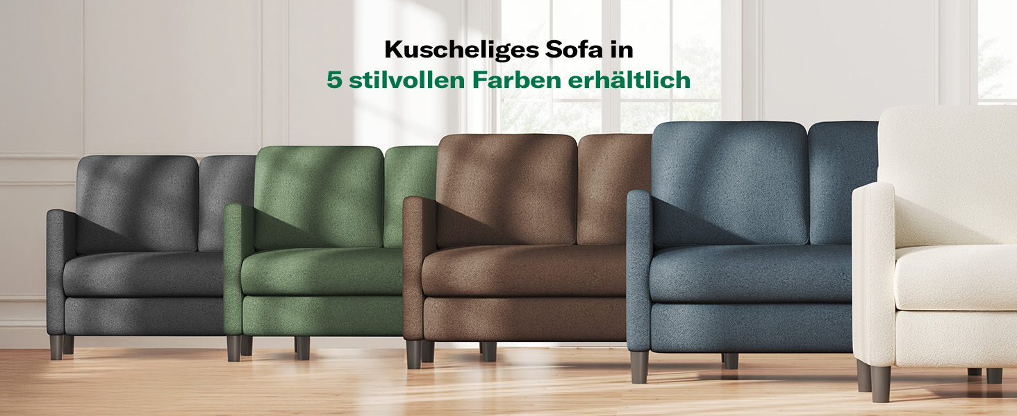 Зручне диванчик для підліткової кімнати: компактний диван на 2 місця з масиву дерева (зелений, 211 см)