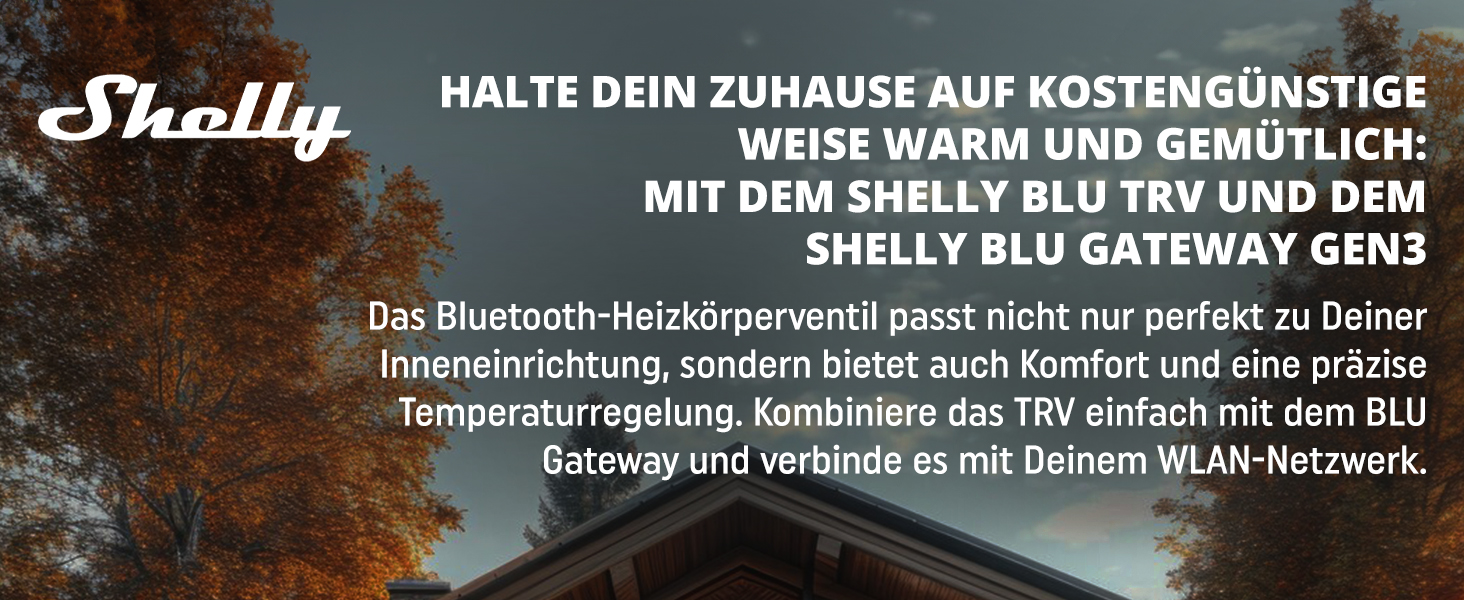 Shelly Blu TRV (2 шт.) + Shelly Blu Gateway Gen3: Розумний терморегулятор Bluetooth/Zigbee, точне регулювання температури, сумісний з Alexa та Google Home