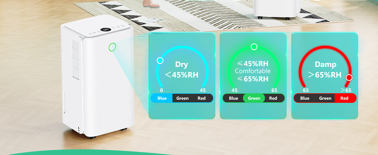 Електричний осушувач повітря 12л/день, тихий осушувач для дому, квартири, підвалу з 3 режимами, таймером 24г, автоматичною відтайкою та енергозбереженням