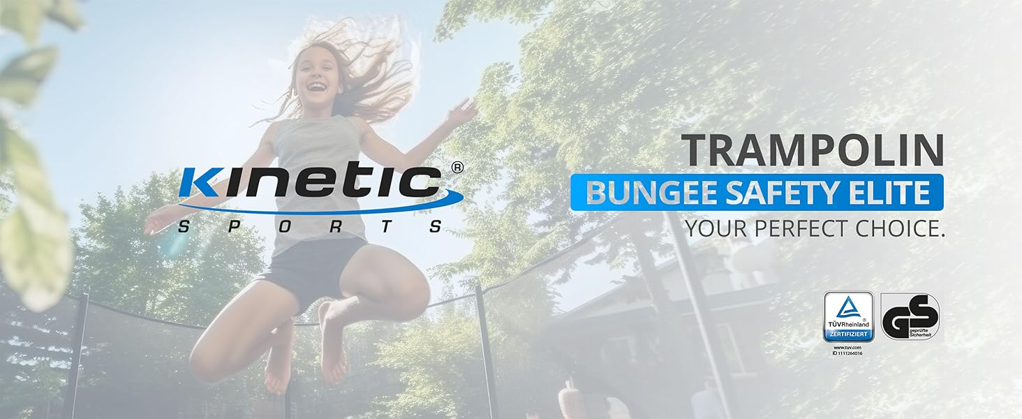 Батут KINETIC SPORTS без пружин 'Bungee Safety Elite' Ø 305 см, зелений - для дітей та дорослих, AirMAXX, вуличний, тихий