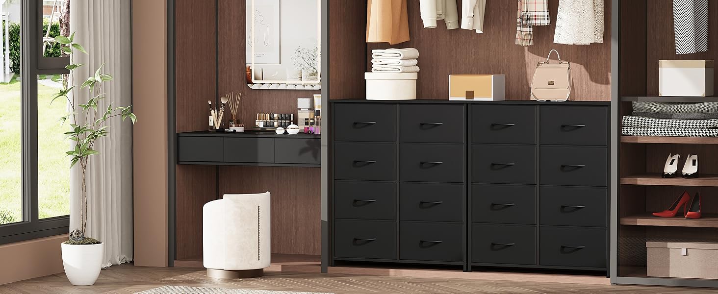 Тканинна комода з шухлядами Somdot - комод для спальні, вітальні, прихожої, 8 шухляд, білий (30T x 80B x 93H см)