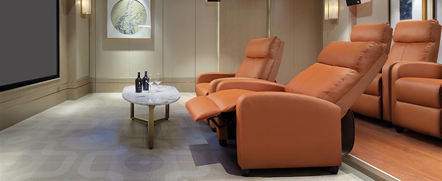 Крісло-релакс Yaheetech з регульованим нахилом, чорне, для вітальні, спальні, домашнього кінотеатру, штучна шкіра