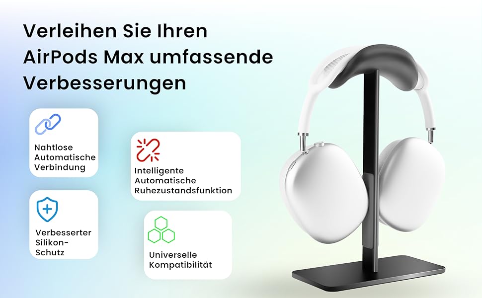 Підставка для навушників AirPods Max, алюміній, чорний, з режимом сну, антиковзаюча, захист від подряпин