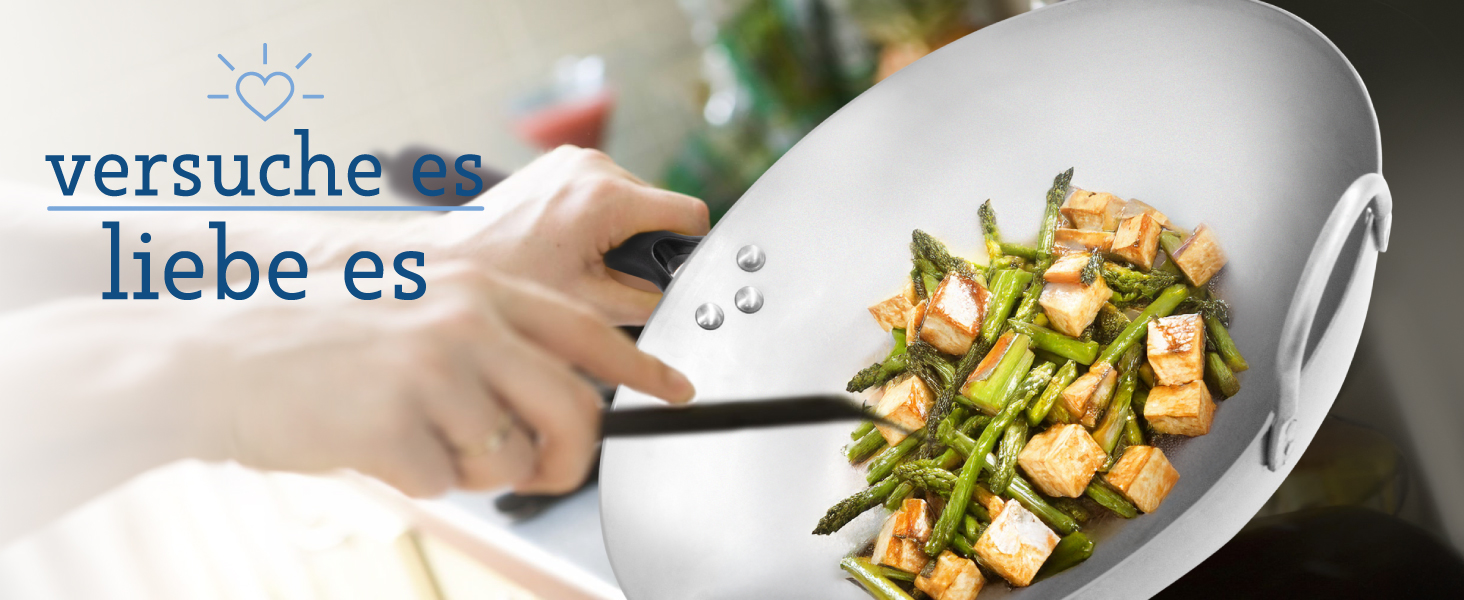 Джі-Джі'с Кухня: Вок з вуглецевої сталі, викуваний вручну з знімним ручками - стійкий до іржі, для дому та вулиці