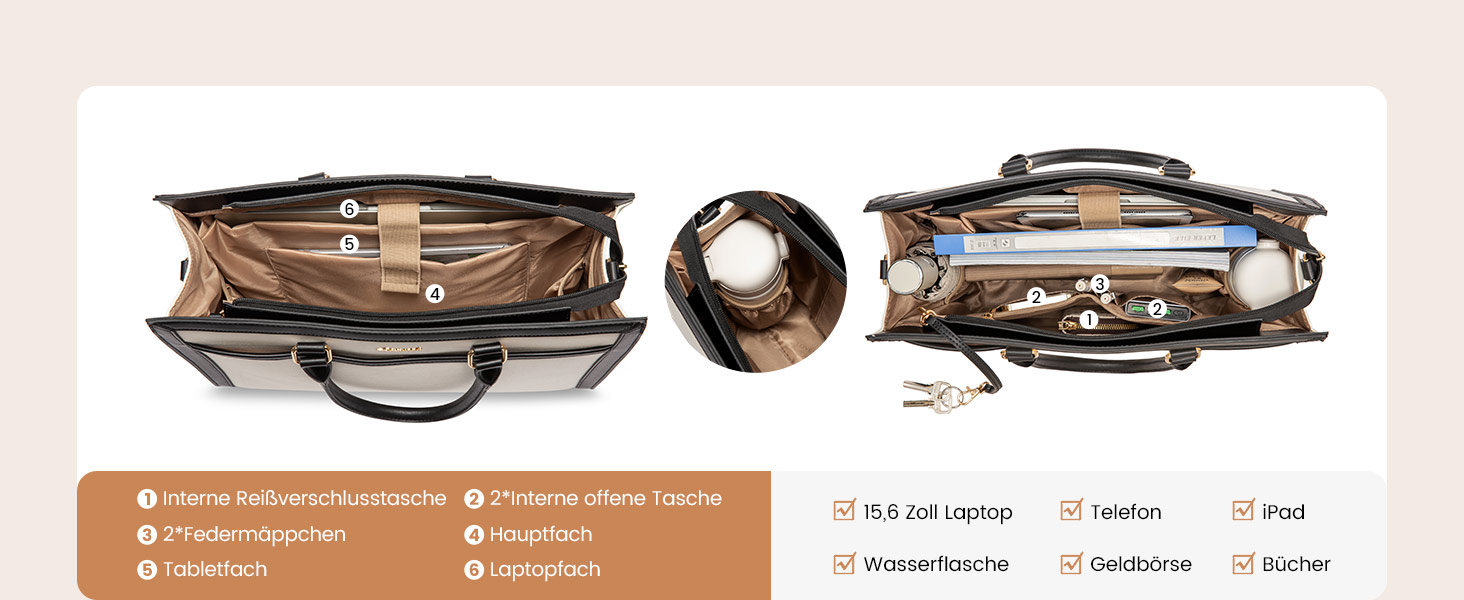 Сумка для ноутбука LOVEVOOK 15.6 дюймів, жіноча, велика, з екошкіри, для роботи, навчання, універсальна, на плечі, велика містка сумка-шопер