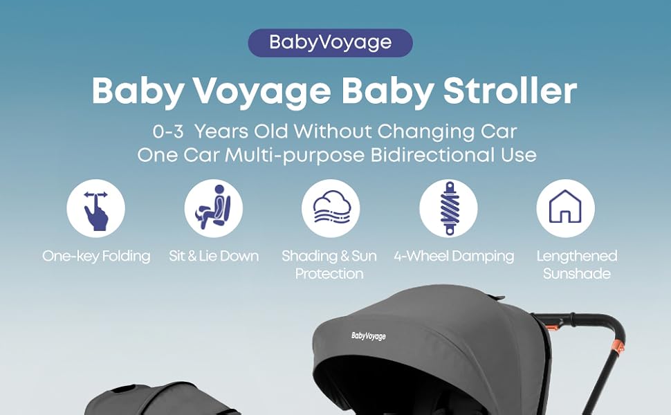 Дитяча коляска 2-в-1 BabyVoyage з люлькою та прогулянковим блоком, поворотні колеса 360°, амортизація, регульована ручка, складна, комплект, колір зелений (темно-сірий)