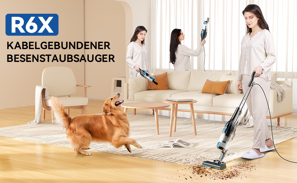 Пилголом Stick, кабель, ручний 20Kpa 600W, 3 в 1, без мішка, 5м, для тварин, килимів, твердих підлог