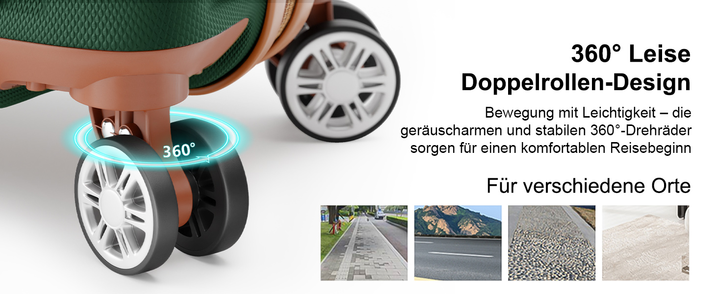 Набір дорожніх валіз Melalenia 7 предметів, легка жорстка оболонка, 4 колеса, TSA-замок, включаючи косметичку, сумку та рюкзак (Зелений)