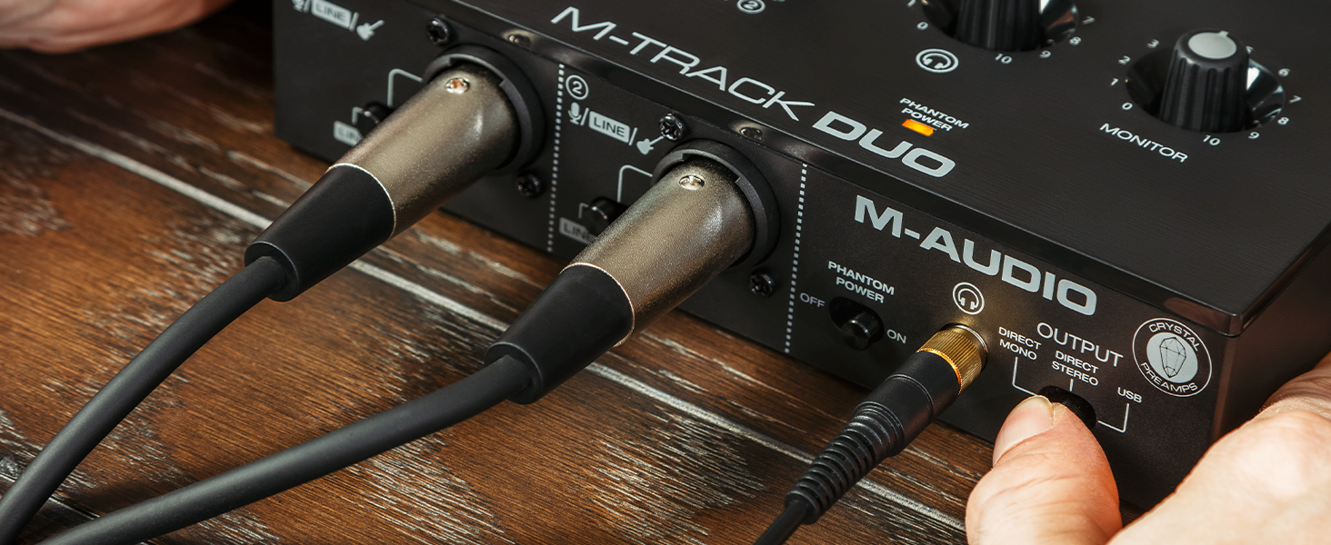 Аудіоінтерфейс M-AUDIO M-Track Duo USB для запису, стрімінгу та подкастингу (2 XLR/Line/DI входи, 48kHz, з програмним забезпеченням)
