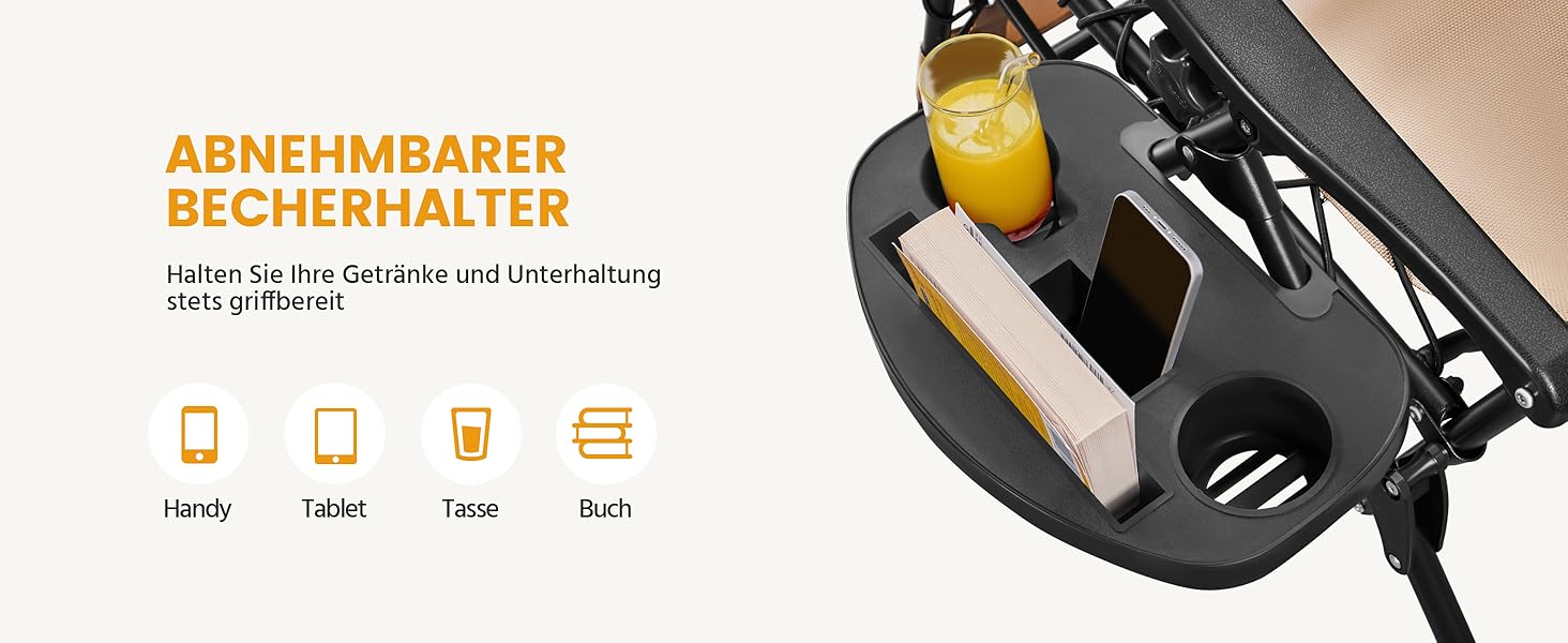 Розкішні лежаки для відпочинку Yaheetech (2 шт.) - складані, з подушкою та тримачем для напоїв, бежеві