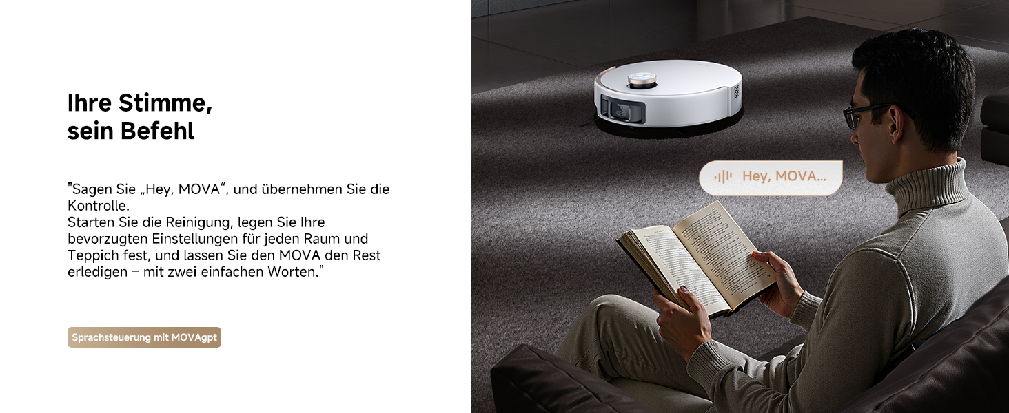 Робот-пилосос Mova V50 Ultra Complete з функцією миття: 24000 Па, 6 см перешкода, RGB AI, LED, 80°C миття, 63°C сушка, DuoSolution, Tricut