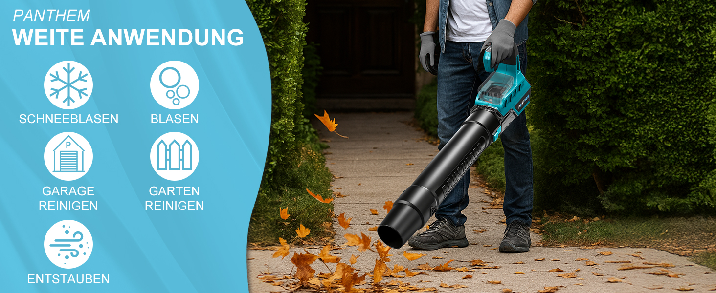 Акумуляторний повітродув безщітковий сумісний з Makita 18V (без акумуляторів), для прибирання та догляду за газоном, швидкість повітря 80 м/с