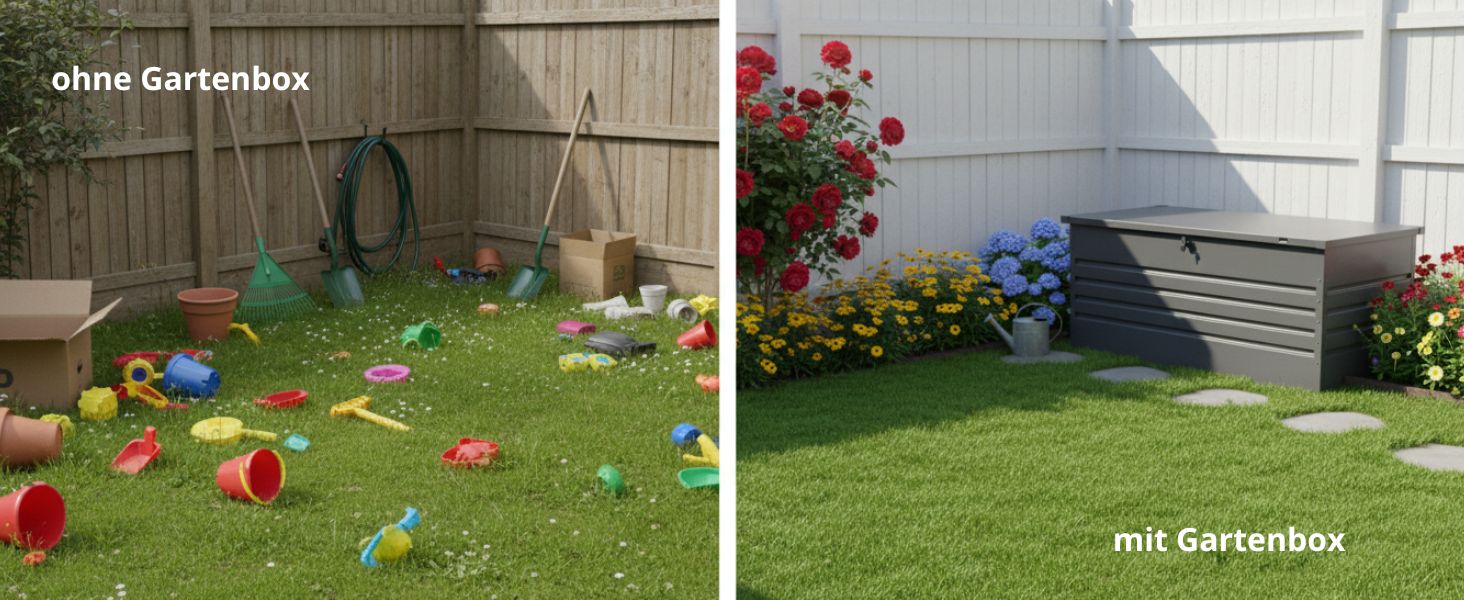 Універсальний садовий ящик-скриня Columba 490 л з кришкою - вуличний шафа, лавка зі зберіганням, контейнер для подушок, садовий будиночок, ящик для інструментів - чорний