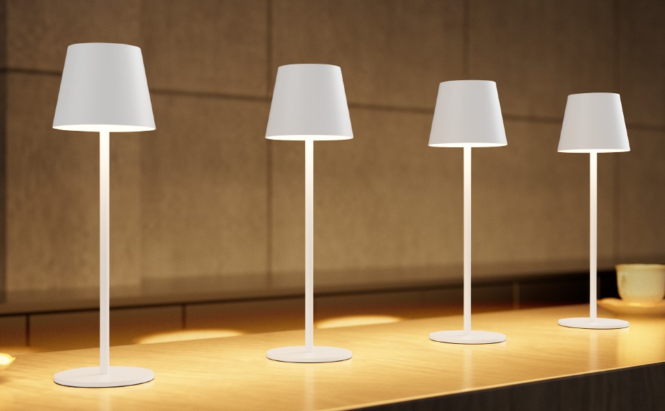LED-лампа K-Bright 2 шт. з регулюванням яскравості, акумуляторна, бездротова, перезаряджувана, 3000K/4000K/6000K, три колірні температури, USB-C, IP54, вологостійка, білий колір