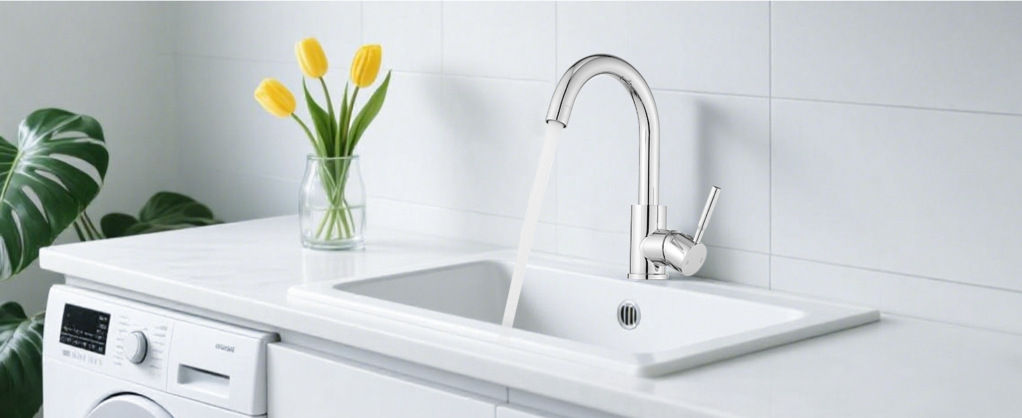 Змішувач для ванної кімнати Fransiton Bad Hoch, водозберігаючий, хром