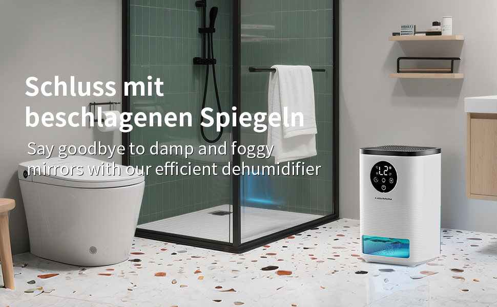 Електричний осушувач повітря 1600 мл, портативний, тихий, з автоматичним вимкненням та 7-кольоровим підсвічуванням для спальні, ванної кімнати та дому