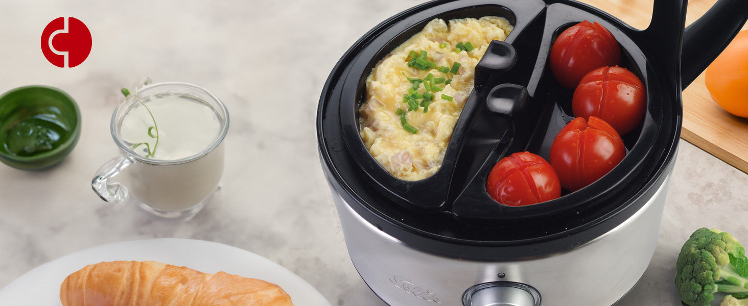 Яйцеварка Solis 8272 з функцією пароварки – нержавіюча сталь, до 7 яєць, регулювання ступеня готовності, LED-дисплей, звуковий сигнал, безпечна та легка у чищенні