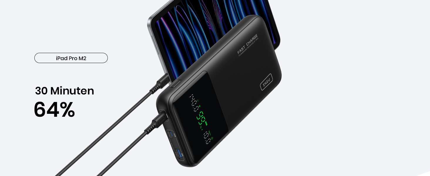 Power Bank INIU 27000mAh 140W: зарядний пристрій для телефону та ноутбука, сумісний з MacBook Pro, Steam Deck, iPhone (17, 16, 15, 14, 13, 12 Pro), Samsung S23, iPad та ін. Чорний