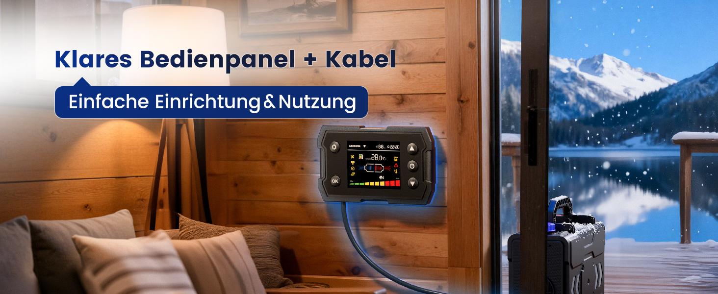 Портативна дизельна повітряна теплова гармата Toolbox 2S 8kW, 220-240V AC / 12/24V DC, з Bluetooth, 6л бак, автоматичний старт/стоп, 2025