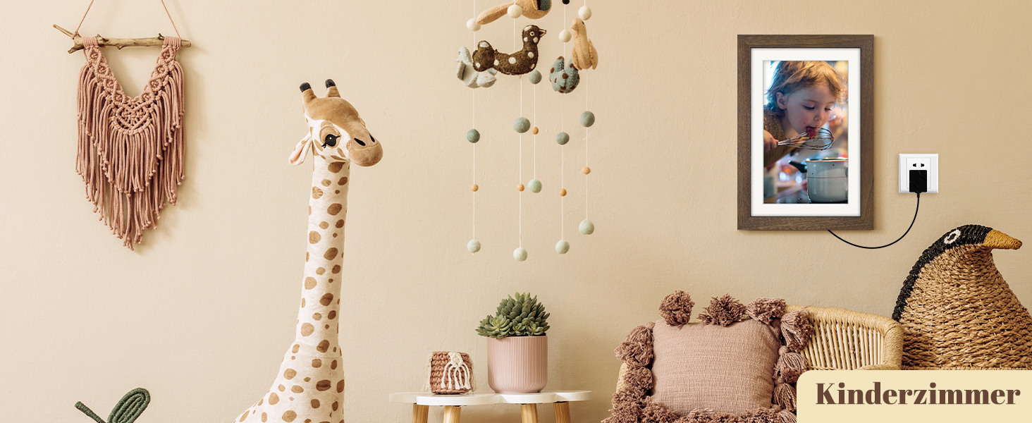 Цифровий фоторамка Eptusmey 10.1 дюймів з Wi-Fi, дерев'яний корпус з дуба, 32GB, HD IPS сенсорний екран 1280x800, відтворення фото/відео через Uhale APP, подарунок для чоловіків та жінок, колір A-Білий