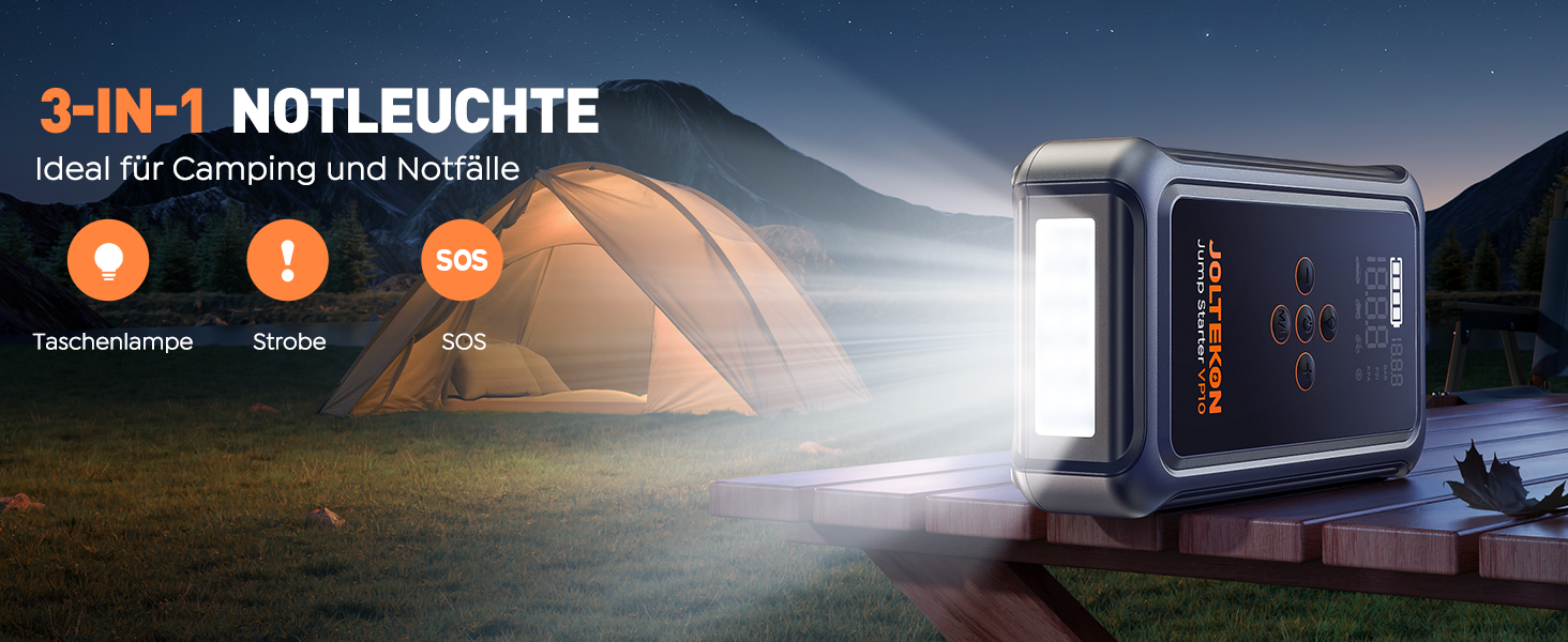 Powerbank для автомобіля Starthilfe 5000A з компресором 150PSI, 12V для бензину та дизеля (10.0L), LED, USB-C