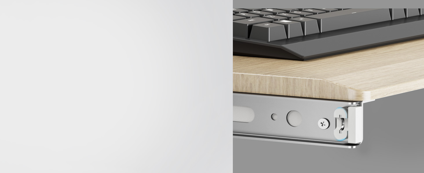 Висувна підставка для клавіатури під стіл з К-кріпленням, великого формату, стійка, ковзна, платформа для клавіатури 838 мм x 280 мм, висувна платформа, комп'ютерна шухляда для набору тексту (дуб)