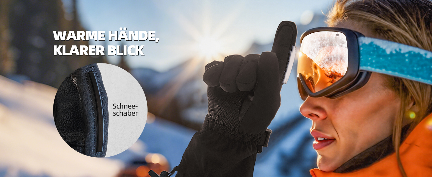 EBOSSOM Зимові рукавички для чоловіків та жінок, 7.4V водонепроникні теплі рукавички з підтримкою сенсорного екрану, вітрозахисні велосипедні рукавички для катання на лижах, піших прогулянок, їзди на мотоциклі та відпочинку