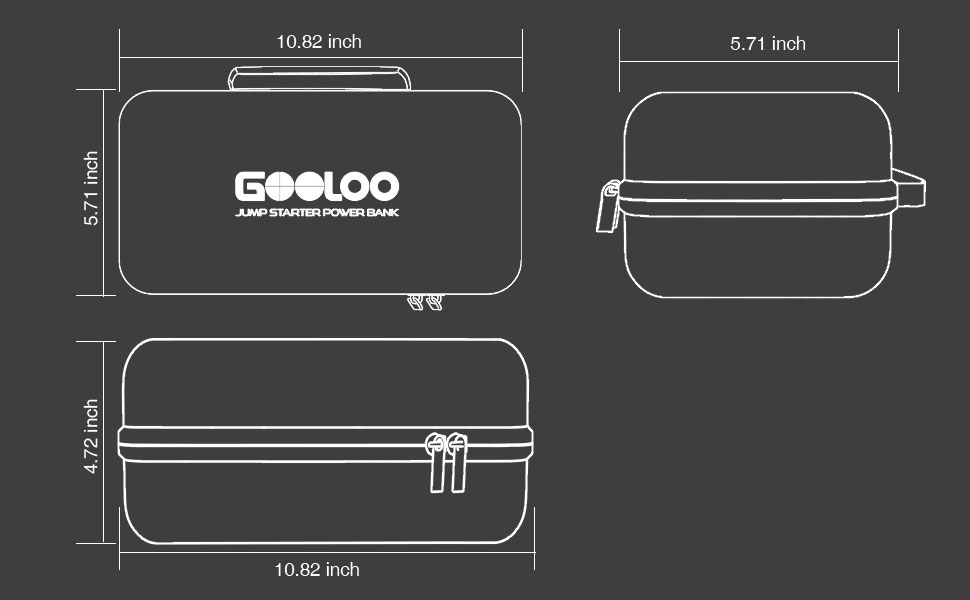 Powerbank GOOLOO GT6000 для запуску двигуна: пусковий пристрій, зарядний пристрій 2-в-1, LED ліхтарик, дисплей 3.2