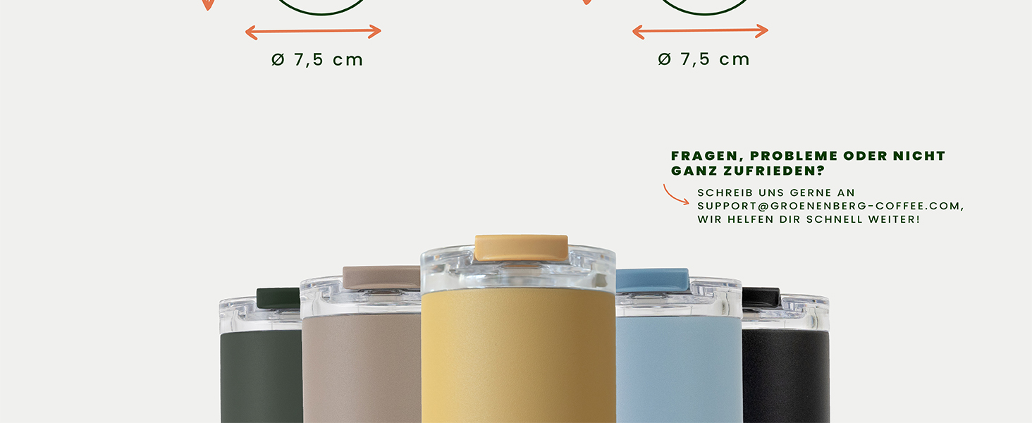 Термокружка Groenenberg 473 мл | Зберігає тепло до 4 годин | Без витоку | З переробленої нержавіючої сталі (Earth)