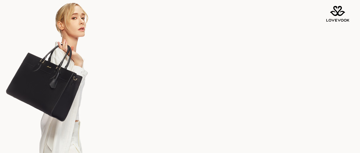 Сумка для ноутбука LOVEVOOK 15.6 дюймів, велика робоча сумка, шопер, акцентна сумка, водонепроникна сумка з PU шкіри, для бізнесу, роботи, навчання, чорна