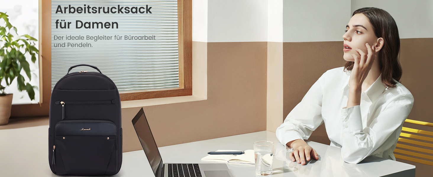 LOVEVOOK Рюкзак для ноутбука, чорний, 15.6 дюймів: водонепроникний, для роботи, навчання, подорожей