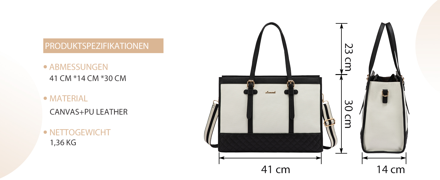 Сумка для ноутбука LOVEVOOK 15.6 дюймів, жіноча, для роботи, навчання, офісу, університету, чорна