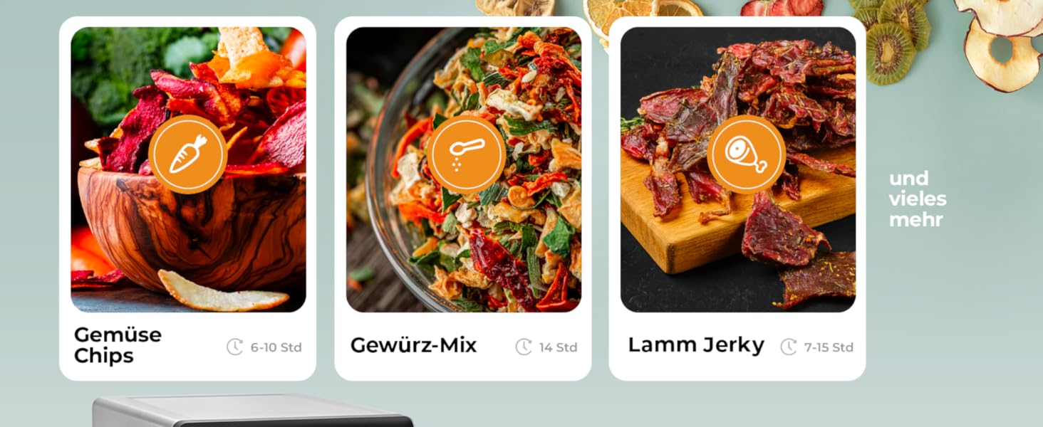Електрична сушарка для фруктів та овочів Balter з нержавіючої сталі, 12 ярусів, 1100 Вт, 70 л, 12000 см² поверхні сушіння, BPA-free, 35–75 °C, таймер до 72 год, 2 камери