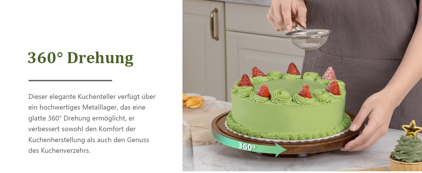 Тортниця з підставкою, дерев'яна та акрилова, з кришкою - для тортів та випічки