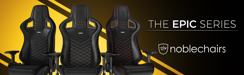 Ігрове крісло noblechairs EPIC для геймерів та офісу, екошкіра PU, чорний/синій