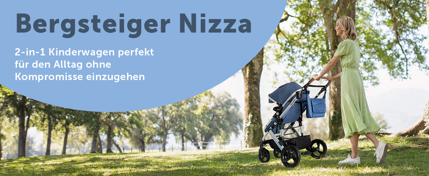 Дитяча коляска Bergsteiger Nizza 3 в 1 (Комплект) сірого кольору: автокрісло, шасі rose golden, люлька, прогулянковий блок + Isofix база