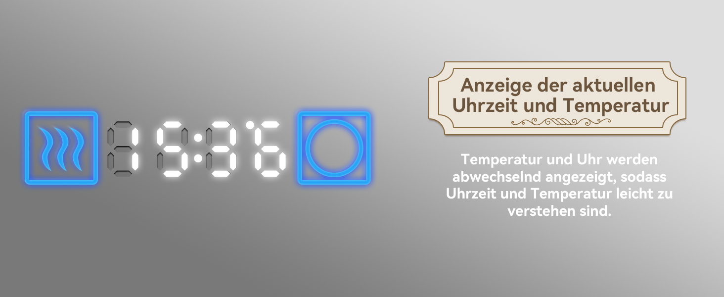 Дзеркало для ванної кімнати YOURLITE з LED-підсвічуванням 100x60 см, сенсорне управління, годинник, антизапотівання, 3 кольори світла, регулювання яскравості, функція пам'яті, білий/чорний