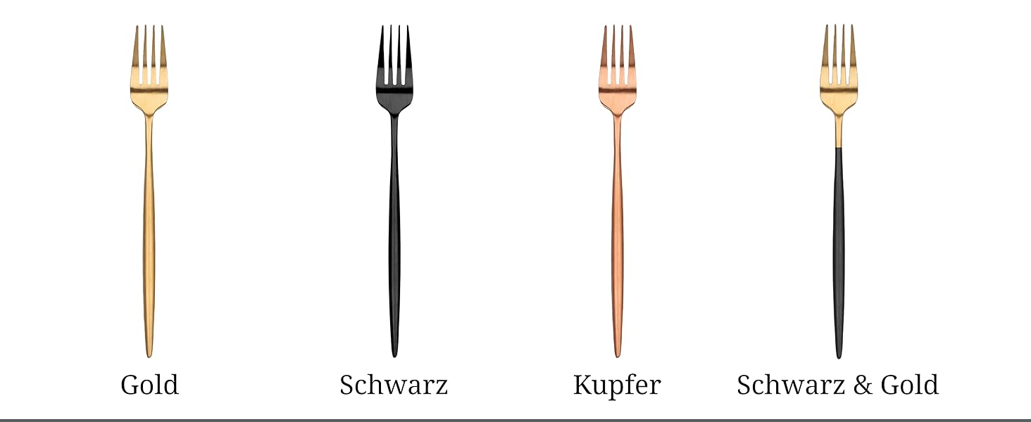 Набір столових приборів 16-частинний чорний матовий, нержавіюча сталь, для 4 осіб, стійкий до миття в посудомийній машині, подарунковий набір, Португалія