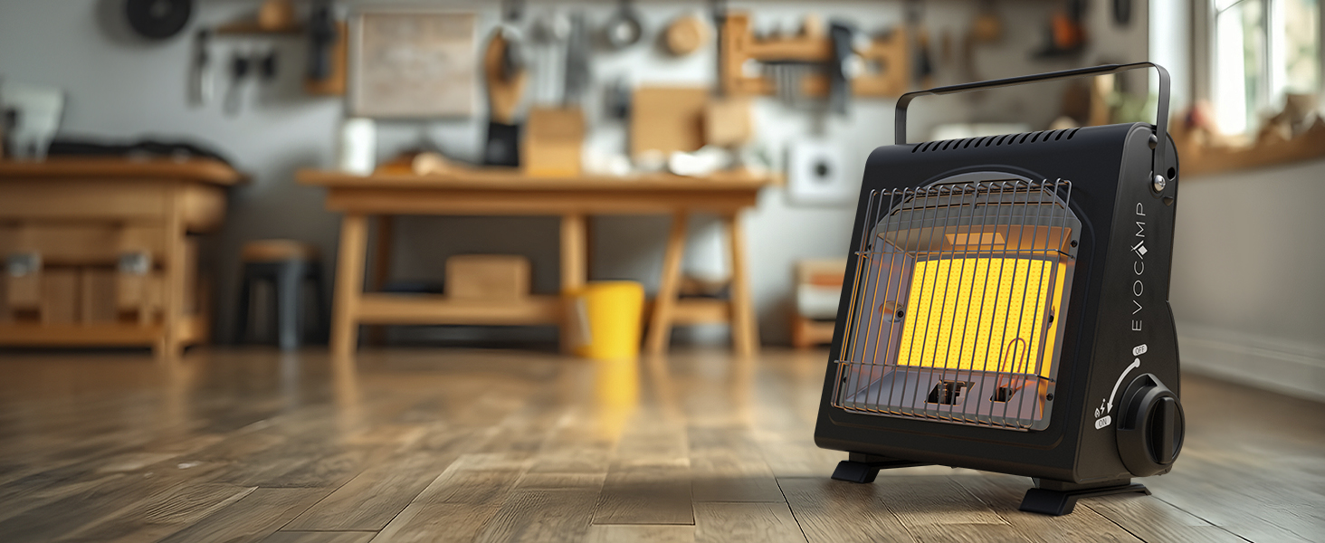 EVOCAMP Портативна газова опалювальна техніка, 1.7 кВт, керамічна, для дому та відпочинку на природі (ODS)