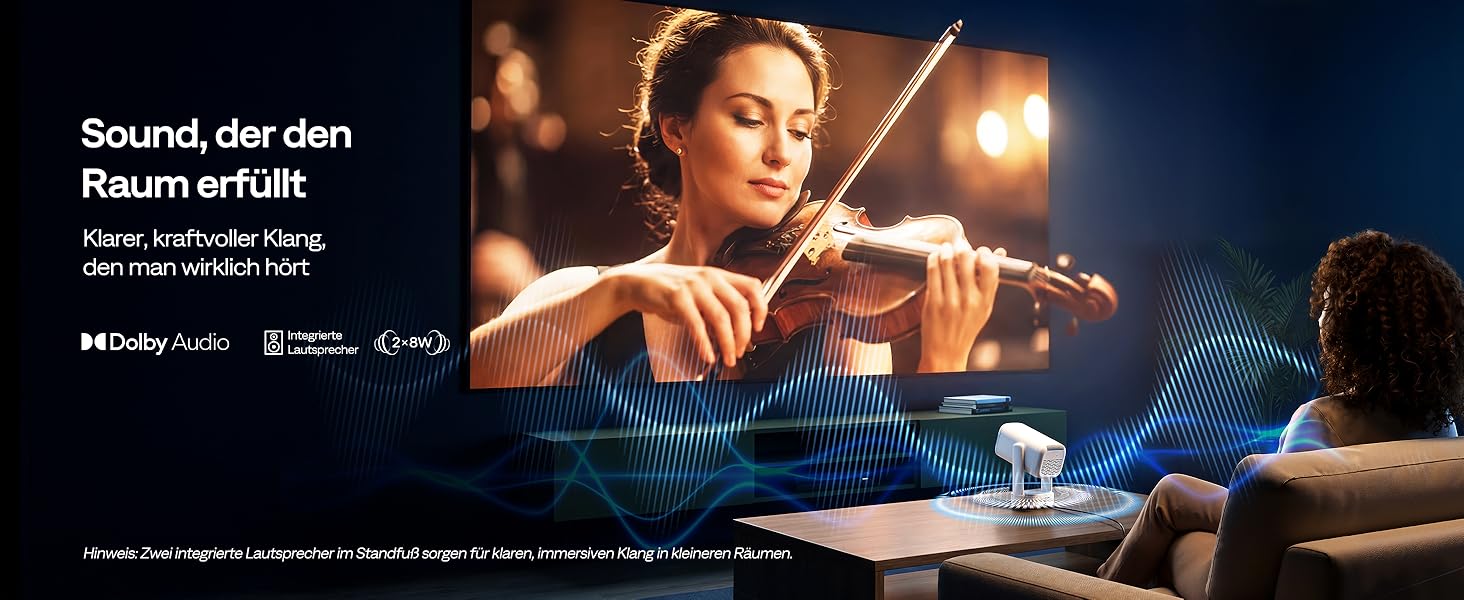 Проектор Aurzen D1 Air Smart: 1080P, 4K, HDR10, Dolby Audio, Netflix, USB-C, Автофокус, Компактний
