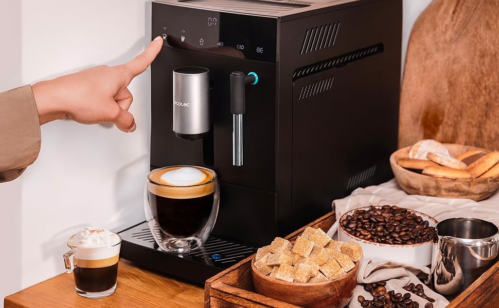 Кавомашина автоматична Cecotec Cremmaet Compact Steam: 19 бар, 1350 Вт, з капучинатором, для зерен, 1.1 л