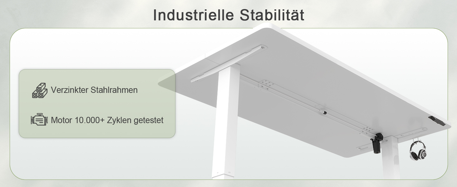 Електричний стіл JUMMICO 100x60 см з USB-зарядкою, білий - регульована висота, для офісу та дому