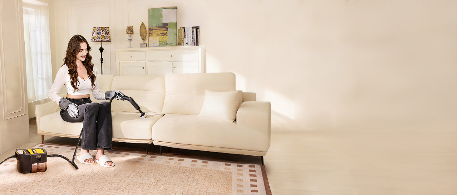 Пароочисник Gautye 3-рівневий регульований руків'я, нагрів за 10 секунд, бак 2L, 18 насадок, для кухні, ванної, підлоги, авто, вікон, чорний