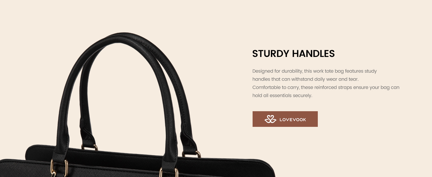 Сумка LOVEVOOK для жінок, велика, 15.6 дюймів, для ноутбука, робоча, елегантна, однотонна, шкіряна, для школи, офісу, ділових поїздок, shopper, tote bag (15.6 дюймів, фіолетово-чорна)