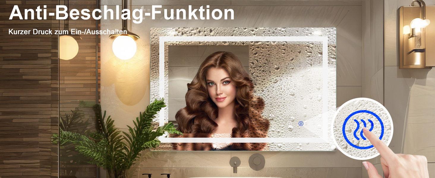 Дзеркало для ванної кімнати Sanitemodar LED 50x70 см з підсвічуванням, антизапар, сенсорне керування