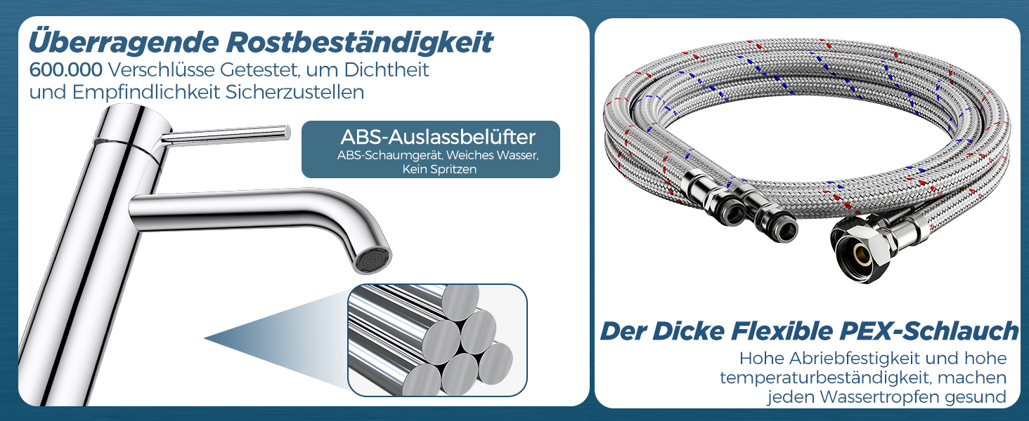 Змішувач для ванної кімнати FORIOUS з комплектом зливу, чорний, висота виливу 190 мм, однорідний, для умивальника, ванної кімнати
