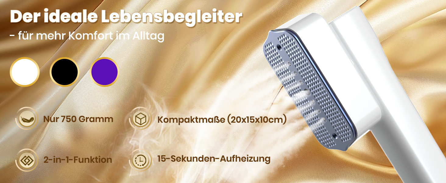 Портативний парогенератор для подорожей 2-в-1 Black, Швидкий нагрів 15с