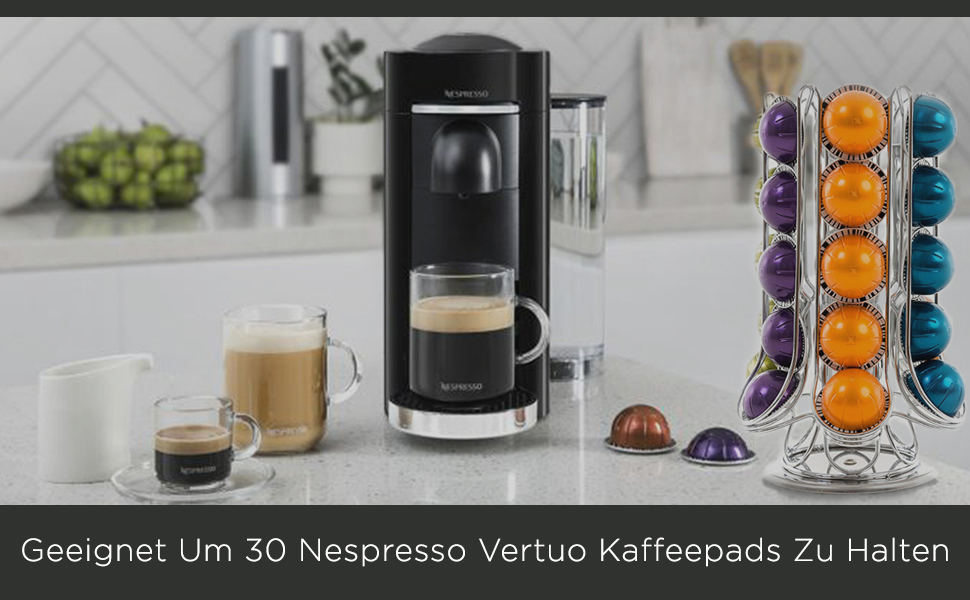 Тримач для капсул Peak Coffee NESPRESSO vertuo 30 тримач для капсул підставка для капсул тільки для великих капсул Vertuoline - з додатковим місцем для зберігання в